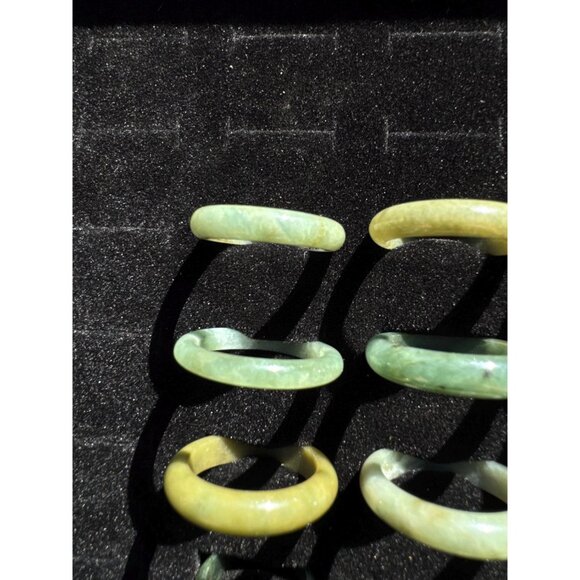 Lot of 15 Jade Rings - Jewelry Store Closeout Lot #9 - Picture 2 of 6